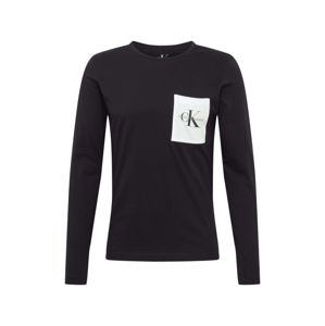 Calvin Klein Jeans Póló 'MONOGRAM POCKET SLIM LS TEE'  fekete