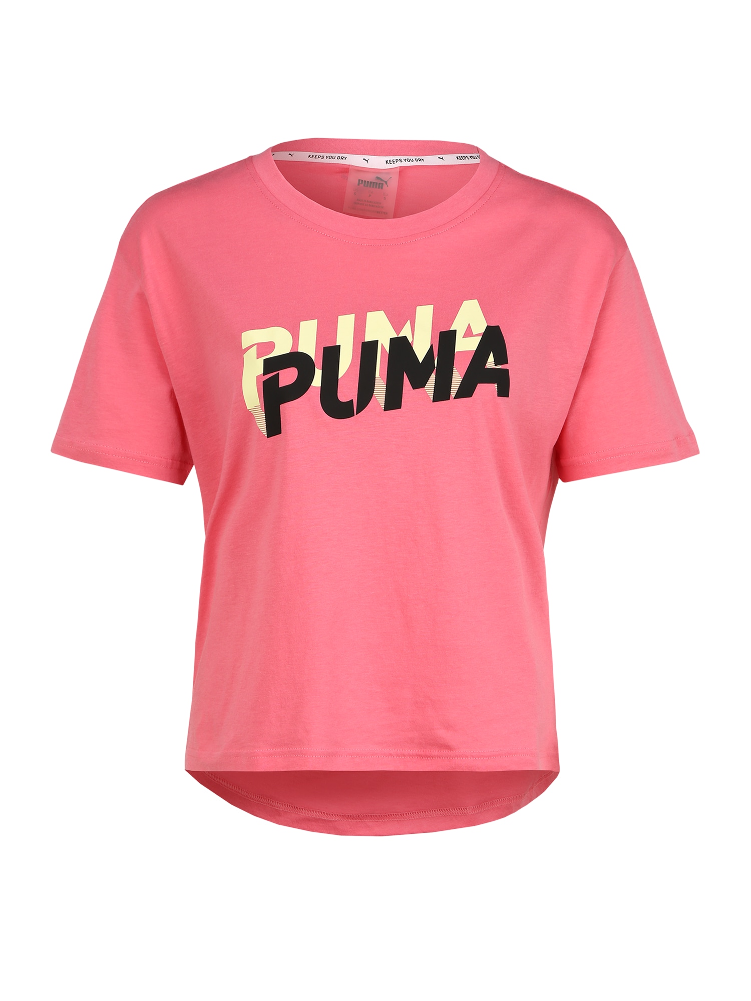 PUMA Funkcionális felső  fekete / sárga / rózsaszín