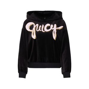 Juicy Couture Black Label Tréning póló 'JUICY SCRIPT FLEECE'  rózsaszín / fekete