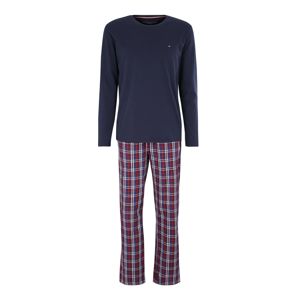 Tommy Hilfiger Underwear Hosszú pizsama 'CN LS PANT SET CHECK'  kék / piros