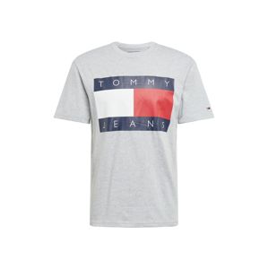 Tommy Jeans Póló 'FLAG TEE'  világosszürke / piros / fehér