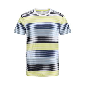 JACK & JONES T-Shirt  kék / világos sárga / fehér
