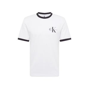 Calvin Klein Jeans Póló 'MONOGRAM RINGER'  fehér