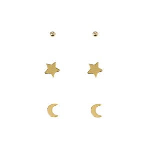 Orelia Fülbevalók 'Star & Moon Earring 3er Pack '  arany