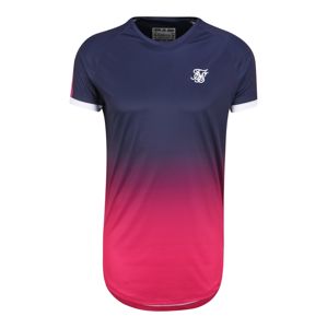 SikSilk Shirt 'fade panel tech'  neon-rózsaszín / tengerészkék