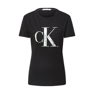 Calvin Klein Jeans Póló  fekete / ezüst