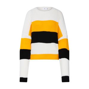 Missguided Oversize pulóver 'COLOURBLOCK STRIPED OVERSIZED JUMPER'  sárga / fekete / fehér