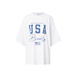 Missguided Oversize póló 'Brooklyn'  fehér / kék
