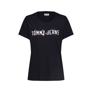 Tommy Jeans Póló 'FLORAL'  fekete